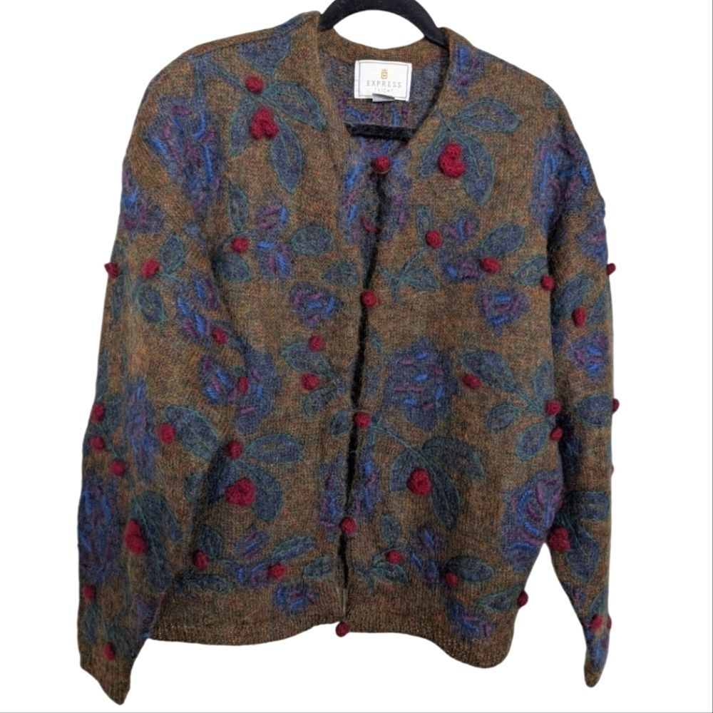 Express Tricot vintage mohair blend cardigan sz L